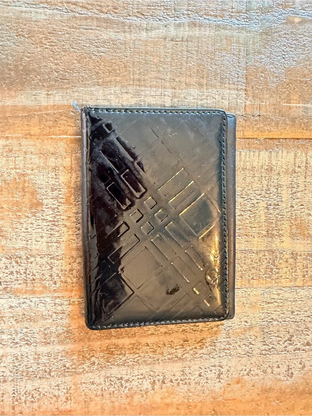 Burberry Black Leather ID Card Wallet